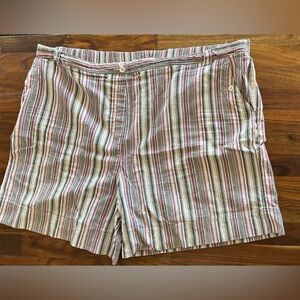 Pink and grey striped shorts